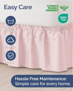 CGK Wrap Around Dust Ruffle Bed Skirt - Queen Size, 9" Inch, Lavender Pink - Image 6
