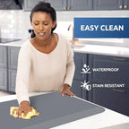 KitchenClouds Kitchen Mat Cushioned Anti Fatigue Kitchen Rug Non Slip Standing Mat Comfort Floor Mats for Sink Office (17.3"x 28"-0.8inch, Grey) - Image 3