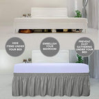 PureFit Wrap Around Ruffled Bed Skirt, Gray, Twin/Full - 14" Drop - Image 3