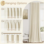 Guken 100% Blackout Linen Curtains 84 Inch Long 2 Panels Warm Beige - Image 6