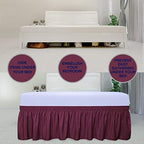 PureFit Wrap Around Ruffled Bed Skirt, Wine, Queen/King - 22" Drop - Image 3