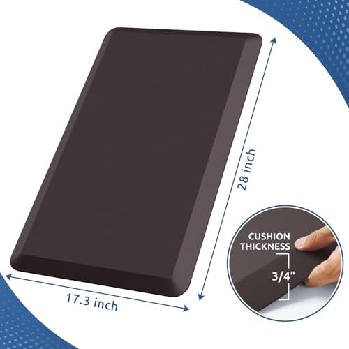 KitchenClouds Kitchen Mat Cushioned Anti Fatigue Kitchen Rug Non Slip Standing Mat Comfort Floor Mats for Sink Office (17.3"x60"- 0.8inch) - Image 2