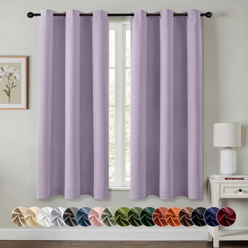MIULEE Blackout Curtains for Bedroom 2 Panels 40 x 54 Inch Long Lilac by MIULEE