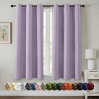 MIULEE Blackout Curtains for Bedroom 2 Panels 40 x 54 Inch Long Lilac by MIULEE