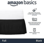 Amazon Basics Lightweight Pleated Bed Skirt, Wrinkle Resistant, Machine Washable, Full, Black, Solid - Image 2