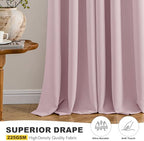 MIULEE Blackout Curtains for Bedroom 2 Panels 40 x 63 Inch Long Blush Pink - Image 5