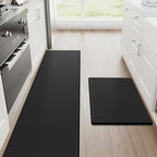 StepRite Kitchen Mats for Floor, 2-Piece Anti-Fatigue Kitchen Rugs, Black by Bringcushiontoyourlife