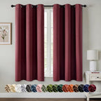 MIULEE Christmas Blackout Curtains for Bedroom 2 Panel 40"x54" Burgundy Red by MIULEE