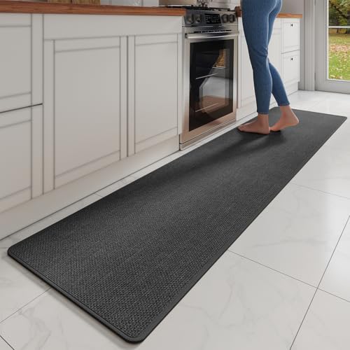 YDKGL Extra Long Kitchen Runner Rugs Kitchen Mat Non Slip Black 17"x95" by YDKGL