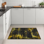 2x3 Washable Entryway Rug: Modern Abstract Soft Carpet Black Gold - Image 4
