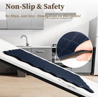 Arenarug Upgrade Scalloped Kitchen Mats for Floor 2PC, Navy Kitchen Rugs - Image 4