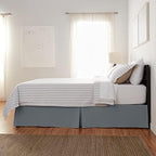 Amazon Basics Lightweight Pleated Bed Skirt, Machine Washable, Wrinkle and Fade Resistant, Queen, Dark Grey - Image 3
