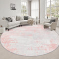 Round Area Rug Living Room: 6 ft Modern Washable Indoor Carpet by FXRHLP
