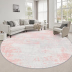 Round Area Rug Living Room: 6 ft Modern Washable Indoor Carpet by FXRHLP