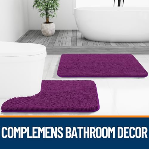 OLANLY Bathroom Rugs 36x24, Extra Soft Absorbent Chenille Bath Rugs - Image 7