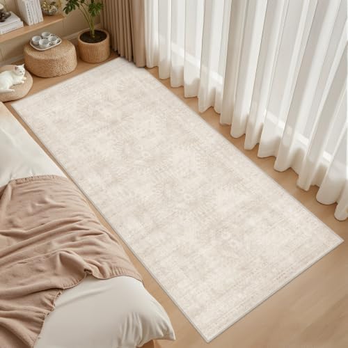 4x8 Area Rugs Living Room: Bedroom Neutral Washable Carpet Beige - Image 3
