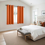MIULEE Fall Blackout Curtains for Bedroom 2 Panels 40 x 45 Inch Long Orange - Image 6