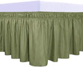 PureFit Wrap Around Ruffled Bed Skirt, Light Green, Twin/Full - 22" Drop by PureFit