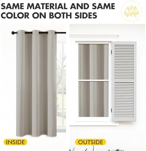 MIULEE Blackout Curtains for Bedroom 2 Panels 40 x 84 Inch Long Natural - Image 7
