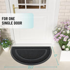 OLANLY Half Circle Front Door Mat Outside 29.5x17 All-Season Rubber Doormat - Image 2