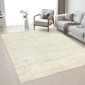Area Rug Living Room: 4x4 Modern Washable Indoor Soft Carpet Beige by FXRHLP