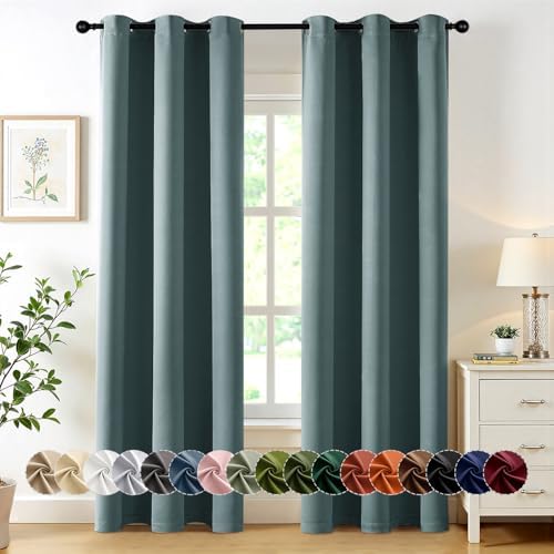 MIULEE Blackout Curtains for Bedroom 2 Panels 40 x 84 Inch Long Dusty Blue by MIULEE