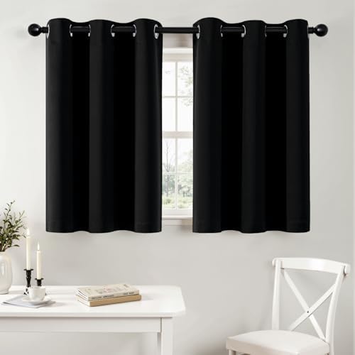 MIULEE Blackout Curtains for Bedroom 2 Panels 40 x 36 Inch Long Black by MIULEE