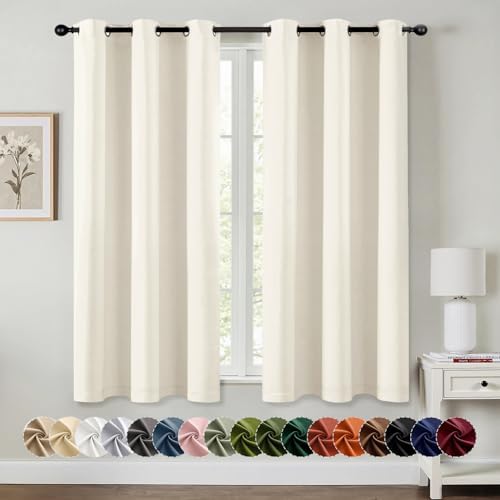 MIULEE Blackout Curtains for Bedroom 2 Panels 40 x 45 Inch Long Birch by MIULEE