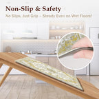 Boho Kitchen Mats for Floor 2PC Anti Fatigue Kitchen Rugs, Yellow - Image 4