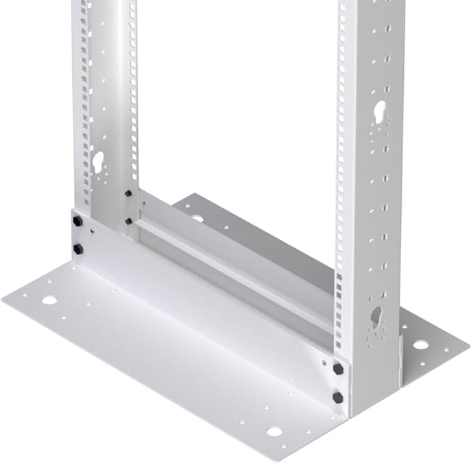 NavePoint 25U 2 Post Rack Open Frame Server Rack for 19 Inch Equipment, AV, Networking, Data & IT Devices, 2-Post Rack 25U 881lbs Weight Capacity, White