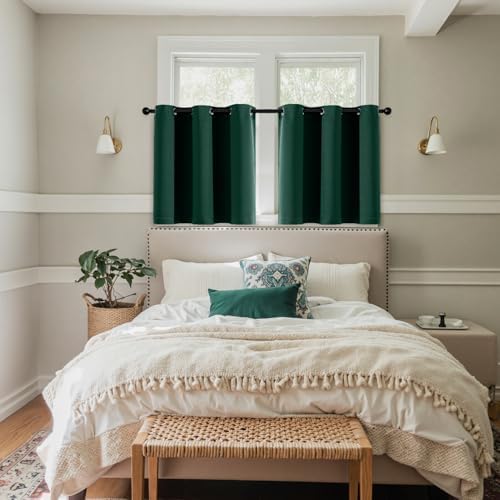 MIULEE Christmas Blackout Curtains for Bedroom 40x36 Inch Long Hunter Green - Image 6