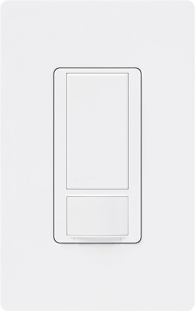 Lutron Maestro Motion Sensor Light Switch Indoor for Bathroom, Garage, Laundry Room, Any Bulbs, Occupancy Vacancy Sensor, Single-Pole, MS-OPS2-WH, White