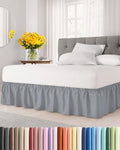 CGK Wrap Around Dust Ruffle Bed Skirt - Full Size, 12" Inch, Steel Blue by CGKUnlimited
