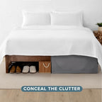 Bare Home Bed Skirt 15-Inch Drop 1800 Ultra-Soft (Full XL, Grey) - Image 4