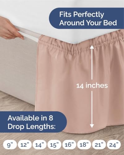 CGK Wrap Around Bed Skirt - College Dorm Room - 14" Inch, Twin/Twin XL - Image 4