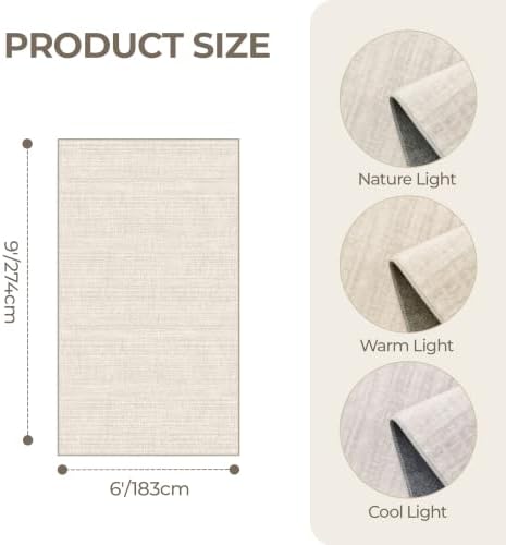 6x9 Area Rugs for Living Room,Large Washable Rug,Beige - Image 2