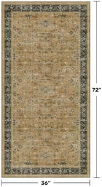 Hazo Haus Washable 3x6 Large Mudroom Area Rug, Bohemian Kitchen Floor Rug, Non-Slip & Stain Resistant, Vintage Rustic Brown and Charcoal Olive Farmhouse Floral Décor - Image 2