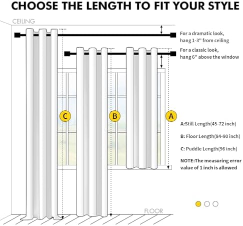 MIULEE Blackout Curtains for Bedroom 2 Panels 40 x 72 Inch Long Cream - Image 7