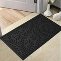 HIYARD Front Door Mat, Absorbent Dirt Trapping Welcome Door Mat Indoor Outdoor, Non Slip Entry Mat, Indoor Outdoor Door Mats, Fade Resistant, Low Profile Doormat for Entryway, 47×32, Black by HIYARD
