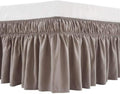 MEILA Wrap Around Elastic Bed Skirt for Queen & King Beds, 12" Drop, Taupe by MEILA
