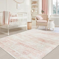 Pink Washable Rugs 5x7 Area Rugs for Living Room,Bedroom,Nursery,Carpet by Srugn