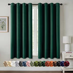 MIULEE Christmas Blackout Curtains for Bedroom 50x63 Inch Long Hunter Green by MIULEE