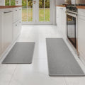 YDKGL Kitchen Mat Kitchen Rugs Sets of 2 PCS Non Slip Gray 17"x30"+17"x47" by YDKGL