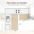 Arenarug Scalloped Kitchen Mats for Floor 2PC Cushioned Anti Fatigue Kitchen Mats Rugs Waterproof Non Slip Farmhouse Boho Floral Comfort Foam Standing Mat for Sink Laundry, White - Image 3