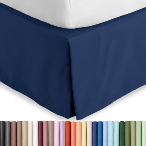 Bare Home Bed Skirt 15-Inch Drop 1800 Ultra-Soft (Queen, Dark Blue) by BareHome