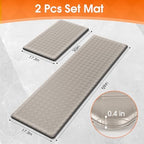 TranquilRelax 2-Piece Kitchen Mats, Cushioned Non-Slip Floor Mats, Taupe - Image 2