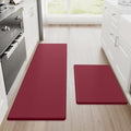 StepRite Kitchen Mats for Floor, 2-Piece Anti-Fatigue Rugs, Burgundy by Bringcushiontoyourlife