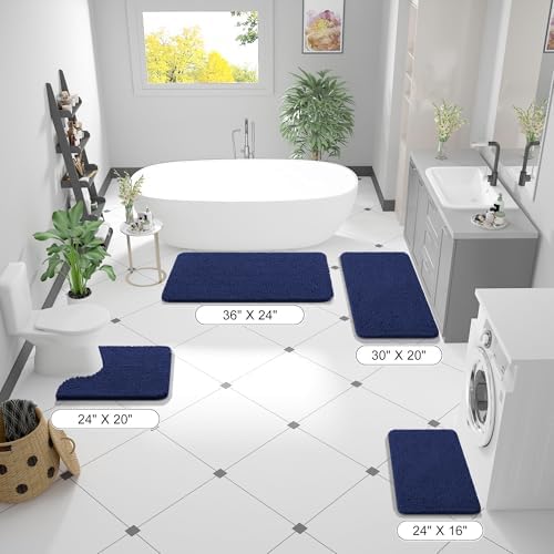 OLANLY Bathroom Rugs 36x24, Extra Soft Absorbent Chenille Bath Rugs - Image 2