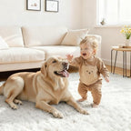 5x8 Fluffy Shag Area Rugs for Living Room Bedroom: Soft Plush Carpet White - Image 4