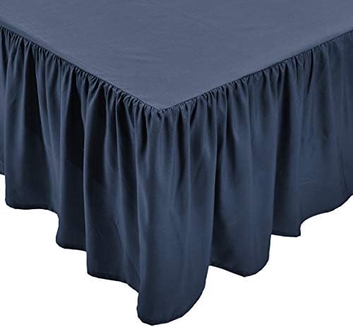 Amazon Basics Lightweight Ruffled Bed Skirt, Classic Style, Machine Washable, Fade and Wrinkle Resistant, 100% Microfiber with 16" Drop, Queen, Navy Blue - Image 4
